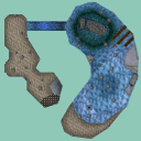 La mappa della Baia Pirata (in alto) e l'interno della nave affondata (in basso) in Super Mario 64 DS.