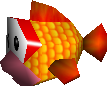 Modello del Pesce Smack in Super Mario 64 (sinistra) e screenshot da Super Mario 64 DS (destra)