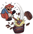 DK ColecoVision Mario Breaking Barrel Using Hammer Artwork.png