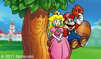 Mario e Peach si riposano sull'albero con la coda