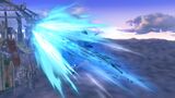 Bayonetta mentre esegue la Scivolata di tallone (in alto) e il Calcio After Burner (in basso) in Super Smash Bros. for Wii U