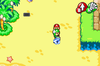Mario utilizza la Mano di Tuono in Mario & Luigi: Superstar Saga e in Mario & Luigi: Superstar Saga + Scagnozzi di Bowser