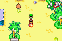 Mario utilizza la Mano di Fuoco in Mario & Luigi: Superstar Saga e in Mario & Luigi: Superstar Saga + Scagnozzi di Bowser