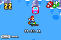 Le due versioni del Gioco Surf dalle due versioni di Mario & Luigi: Superstar Saga.