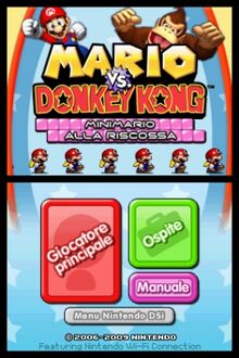 Menù principale di Mario vs. Donkey Kong: Minimario alla riscossa.